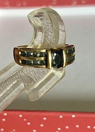 Золоте  кільце із сапфірами. україна, 4.87 гр.
