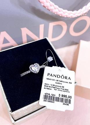 Пандора pandora оригинальная бирка серебряное кольцо сердце прозрачное камушек сердечко сердца серебро s925 ale новое
