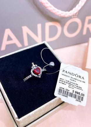 Пандора pandora оригинальная бирка серебряное кольцо сердце красное красный камушек сердечко с мечом сердца серебро s925 ale новое