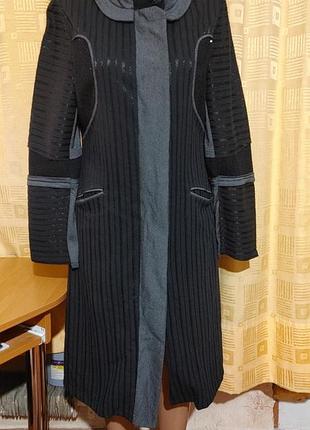 Длинный фактурный кардиган-пальто anac в стиле boho / gothic / lagenlook, размер l (48)