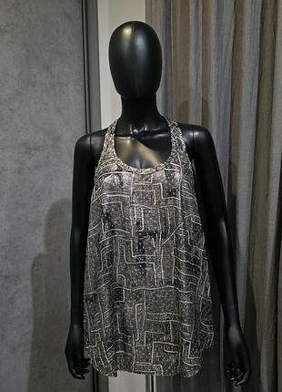 Шовкова майка топ isabel marant pour h&m розмір m 38 металізована