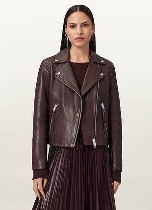 Новая кожаная бордовая курточка косуха allsaints