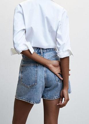Стильные джинсовые шорты zara с высокой посадкой