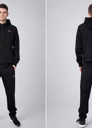 Чоловічий спортивний костюм under armour чорний з капюшоном трьохнитка 100% котон туреччина осінь весна,демісезонний трикотажний костюм ,бавовна