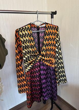 Жіноча атласна  трендова сукня zara🤩