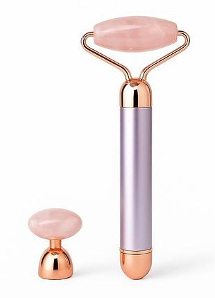 Масажер ролик електричний для особи facial roller massager. колір бежевий rm-52