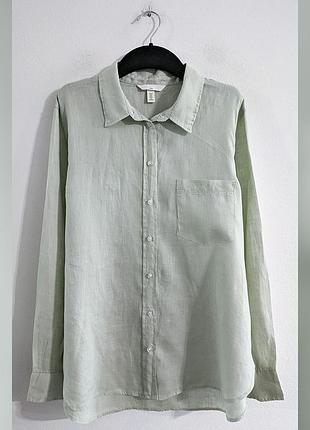 Рубашка льняная объемная hennes and mauritz handm hm