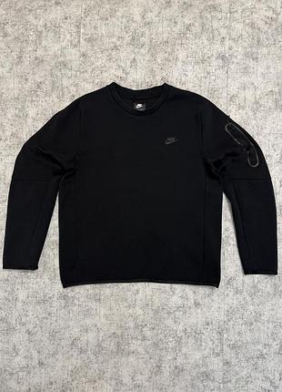 Світшот, кофта nike sportswear tech fleece black crew (оригінал)