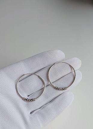 Серебряные серьги кольца