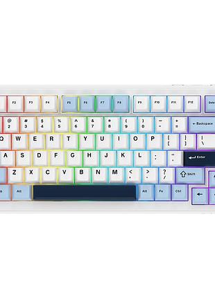 Клавиатура ajazz ak820 max plus bluetooth/2.4 ггц usb type-c white/blue