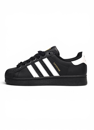 Женские кроссовки adidas superstar black white / smb+ 🔗