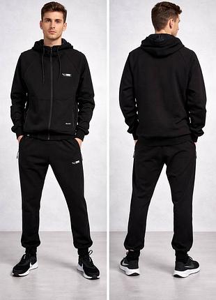 Чоловічий спортивний костюм puma оригінал | демісезонний | 100% бавовна double face | чорний | туреччина | s-xxl,трикотажний демісезонний