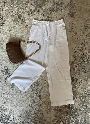 Літні білі штани, льон, віскоза, розмір м, бренд h&m
