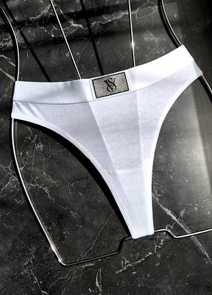Стринги красные с камушками от бренда victoria’s secret 🇺🇸 оригинал. белые