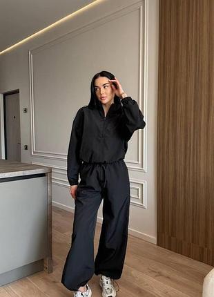 Жіночий спортивний костюм з плащівки жатки, oversize