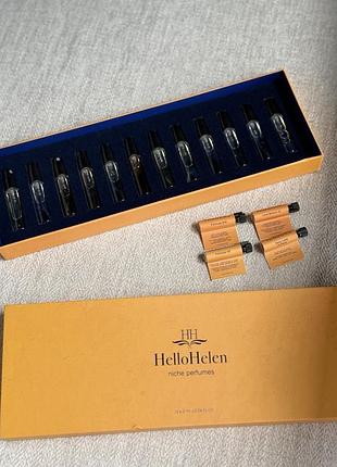 🌿 набор пробников нишевой парфюмерии hellohelen | 12 ароматов набір мініатюр hellohelen luxury box "бестселери для жінок"