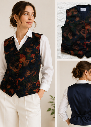 Etienne aigner вовняно-шовковий жилет із квітковим принтом | 87% wool, 13% silk