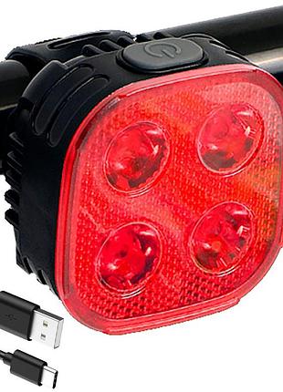 Велосипедний ліхтар задній габаритний fy-328-4led з режимами миготіння та функцією стоп-сигналу