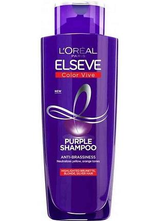Тонирующий шампунь color vive purple д/осветл. и мельов.волос. 200мл тм elseve