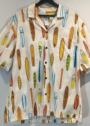 Винтажная байкерская гавайская рубашка гавайка ky's hawaii shirt usa