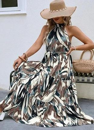 Сукня халтер максі ярусна shein р.18/20