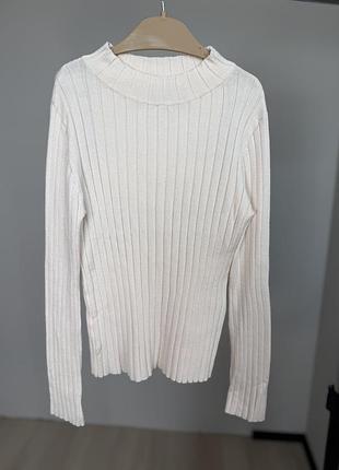 Гольф дитячий молочний у рубчик beatwear, розмір 134/140