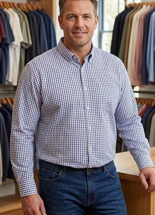 Чоловіча сорочка в клітинку cotton traders (розмір 4xl) / батал
