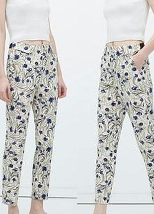 Штани  zara xs/s квітковий принт
