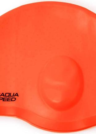 Шапочка для плавання aqua speed ear cap comfort, силіконова, червона, універсальний розмір osfm (289-75)