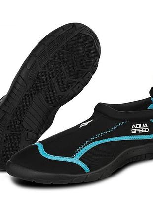 Обувь для пляжа и кораллов, аквашузы aqua speed model 28c, размер 43, длина стельки 28см, черный/синий (704-28c-43)
