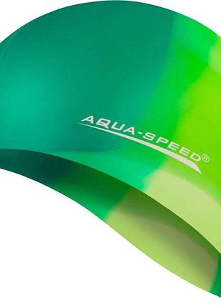 Шапочка для плавання aqua speed bunt, силіконова, різнокольорова, універсальний розмір osfm (113-63)