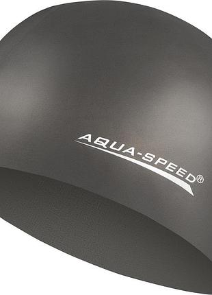 Шапочка для плавання aqua speed mega, силіконова, чорна, універсальний розмір osfm (100-07)