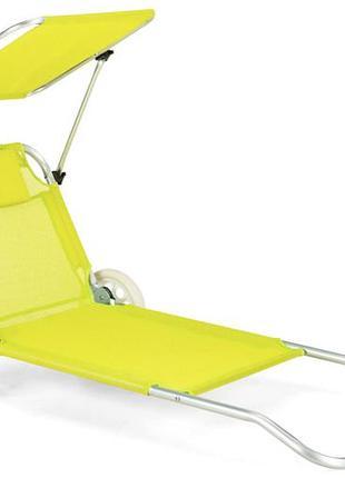 Шезлонг лежак outtec sun з дашком жовтий