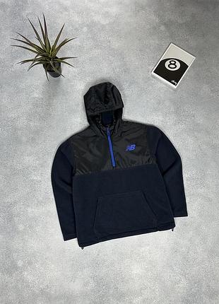Шерпа new balance куртка плюшева нейлон зіп зіпка худі фліска світшот