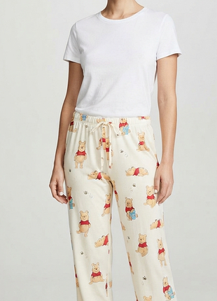 Жіночі піжамні штани primark disney winnie the pooh, розмір l, бежевий