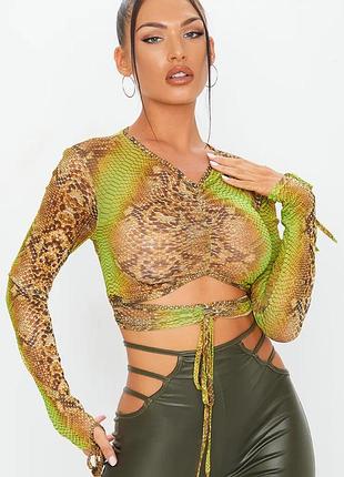 Топ сітка, сексі топ зміїний принт asos