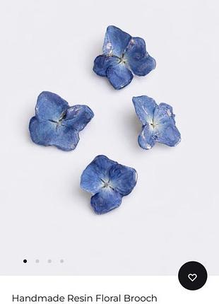 Брошка match denim handmade resin floral brooch