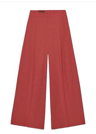 Лляні брюки zara, червоні, розмір s