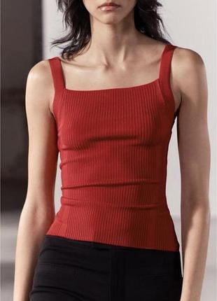 Червоний трикотажна майка zara