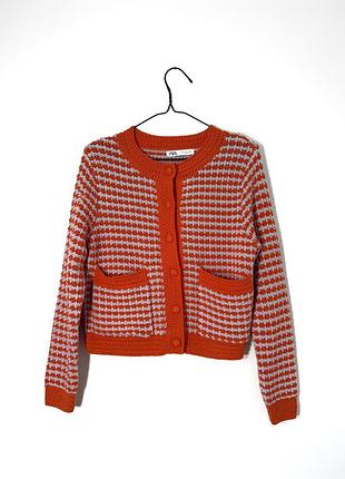 Женский вязаный кардиган жакет zara