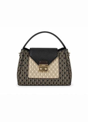 Жіноча сумка carolina herrera ch monogram | чорно-бежева | стан ідеальний