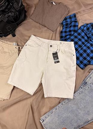 Брендові стильні білі джинсові шорти primark🤍