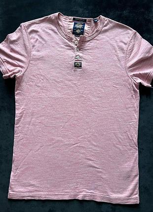 Чоловіча футболка superdry henley (розмір xl / рожевий меланж)