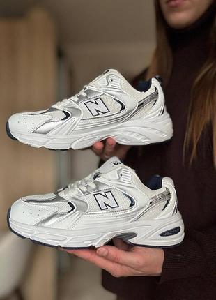 Кроссовки new balance 530 найк эир макс 530 бело-синие для мужчин и женщин для спорта и прогулок
