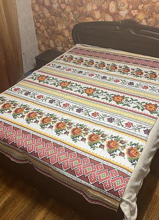 Простирадло полуторне з українським орнаментом 200*150 бязь нове