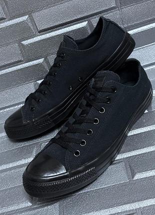Кеди конверси чорні чоловічі 47 розмір (устілька 30,5 см) бренд converse all star стильні кросівки чоловіче взуття в спортивному стилі стрітстайл