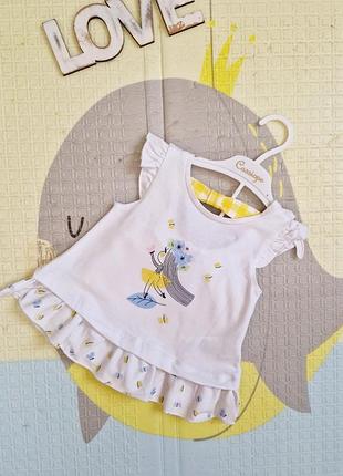 Дитячий комплект cossiope костюм 2-ка 6-9 м дівчинка шорти футболка малюки