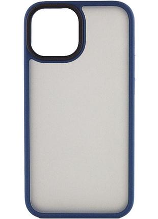 Tpu+pc чехол metal buttons для apple iphone 13 (6.1") синий / navy blue