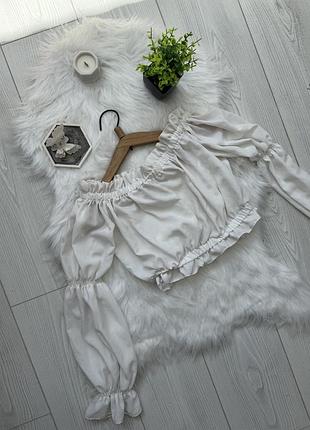 Жіночий білий кроп-топ ✅ by mariiahuts.clothes 🤎