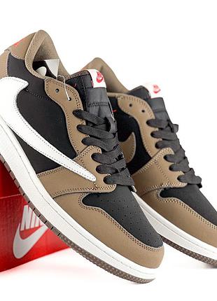Кроссовки nike air jordan 1 low x travis scott 42